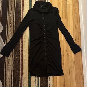 Elegant Black Button-Up Dress
